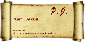 Puer Jakus névjegykártya